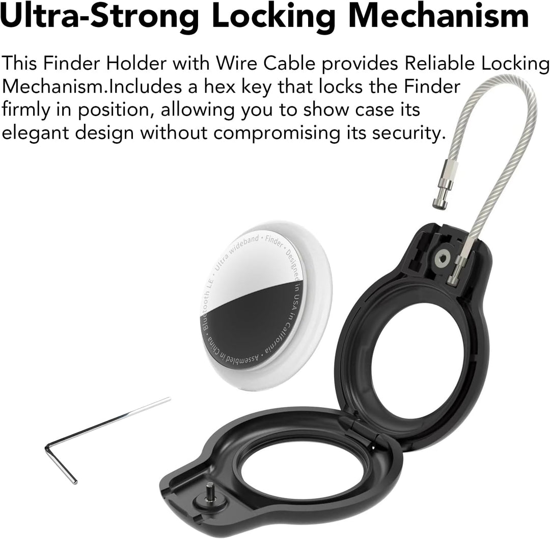 SPGUARD Kompatibel mit Apple AirTag Anhänger Secure Halter mit Kabel, 2er Pack Air Tag Lock Case Sch