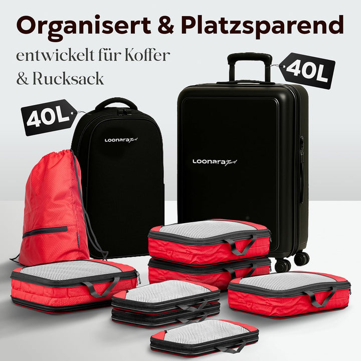 Compression Packing Cubes Set für mehr Platz im Koffer & Backpack - Packwürfel Packing Cubes Compres