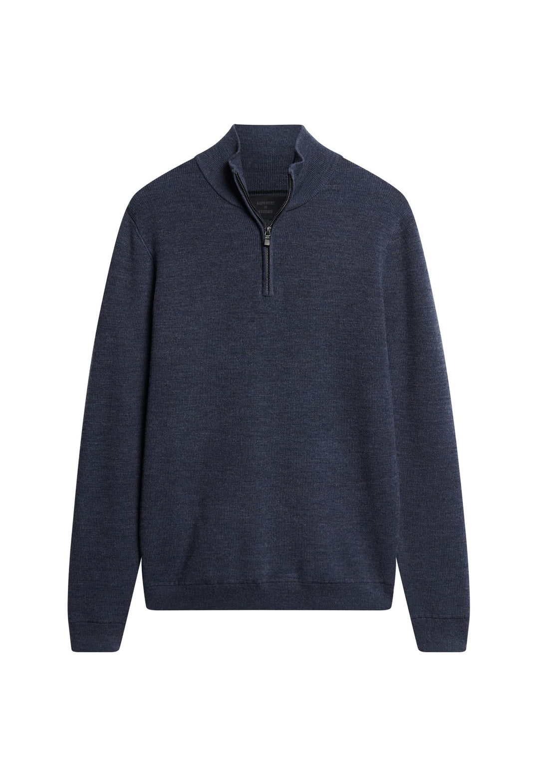 Superdry Herren Merino-Pullover mit halblangem Reissverschluss Kräftiges Marineblau S Kräftiges Mar