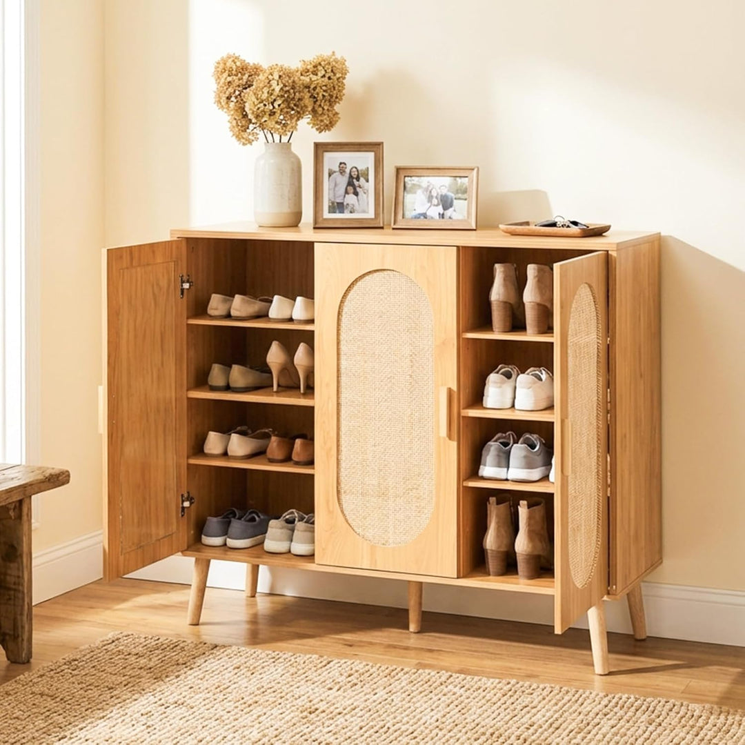 HOKEEPER Schuhschrank aus Holz, Schmaler Doppeltür (87x40x100cm),Shoe Cabinet, Schuhkipper für bis z
