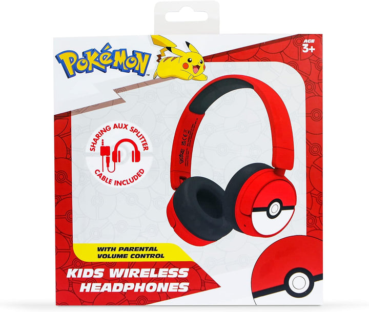 OTL Technologies PK1000 Pokemon Poke Ball Kinder-Kopfhörer, kabellos, Rot