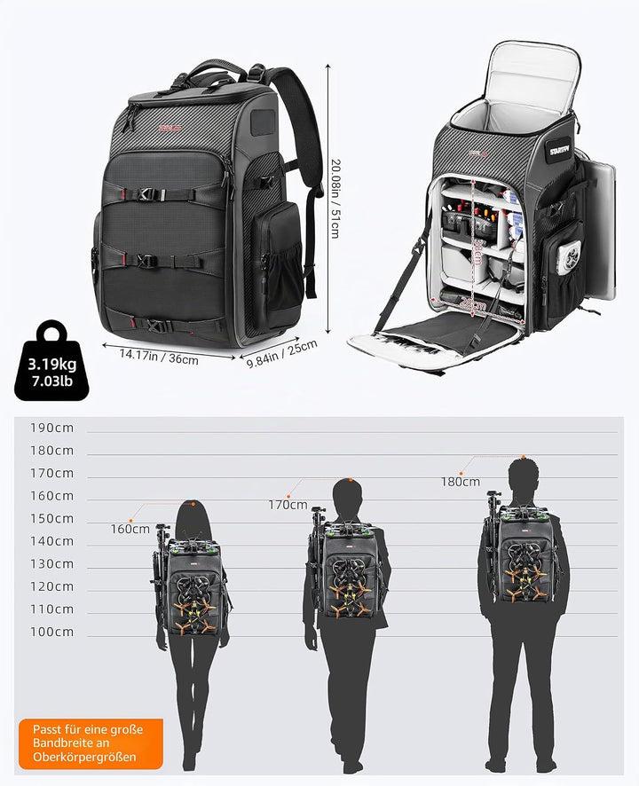 FPV Drohnen Rucksack-Professionelle Wasserdichte Umhängetasche für FPV Racing Quadcopter/FPV-Brille/