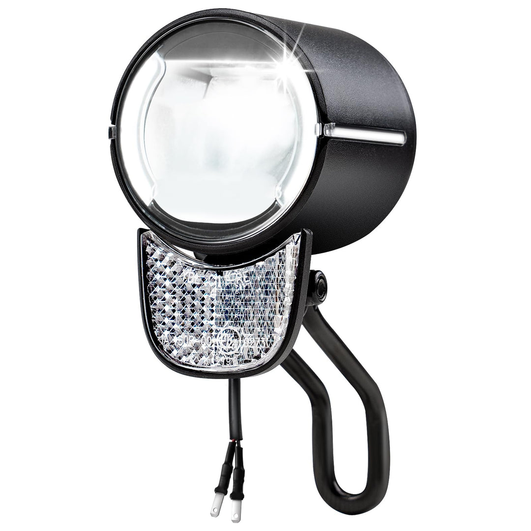 E-Bike Dynamo LED Fahrradlicht 30-100 LUX mit StVZO Zulassung - Fahrradlampe Frontlicht & Scheinwerf