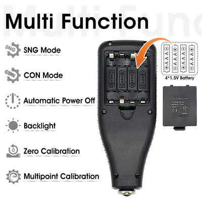 Schichtdickenmessgerät Digitales Lackdickenmessgerät mit Sensor für automatische Fe-NF Messung Messb