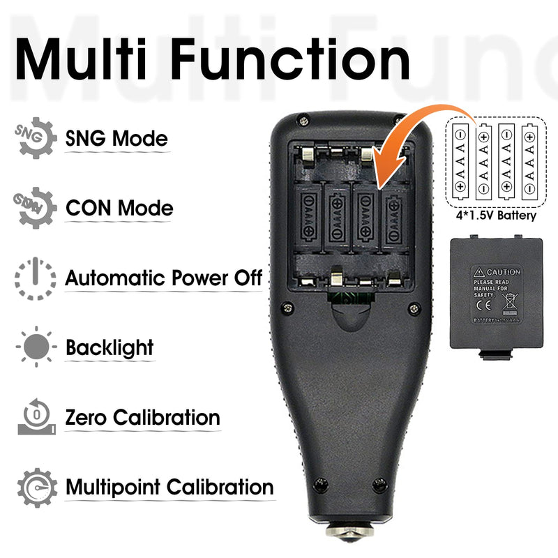 Schichtdickenmessgerät Digitales Lackdickenmessgerät mit Sensor für automatische Fe-NF Messung Messb