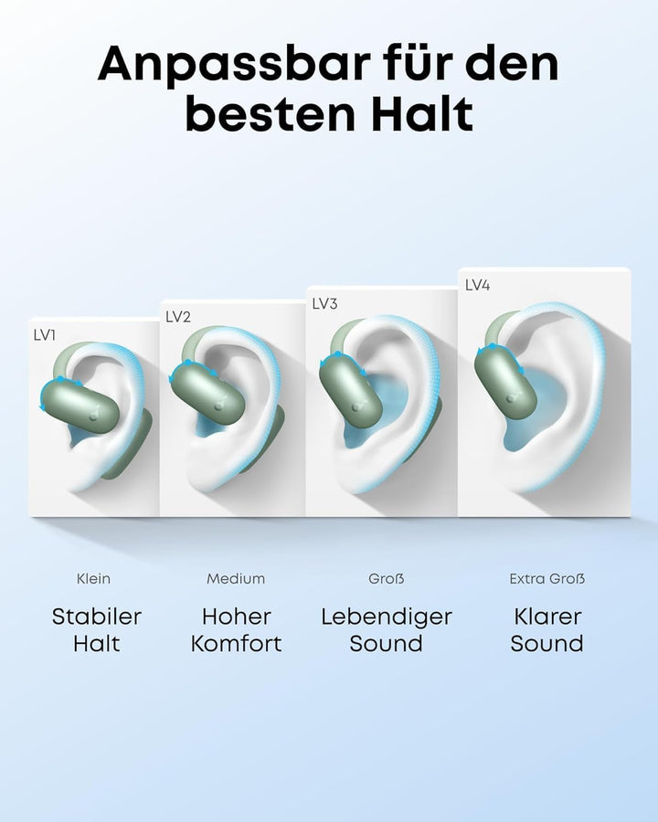 soundcore Anker AeroFit 2 Open Ear Headphones, Adjustable Ear Hooks, Firm Hold, Deep Bass, Hi-Res Wi