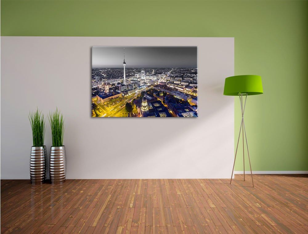 Pixxprint Berlin City Panorama B&W Detail, Format: 100x70 auf Leinwand, 100x70