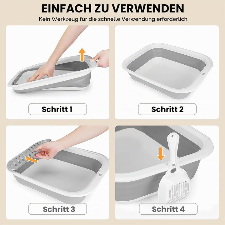 Katzenklo Flacher Einstieg, gross – ideal für ältere Katzen &amp; bei Arthritis oder eingeschränkter Mob