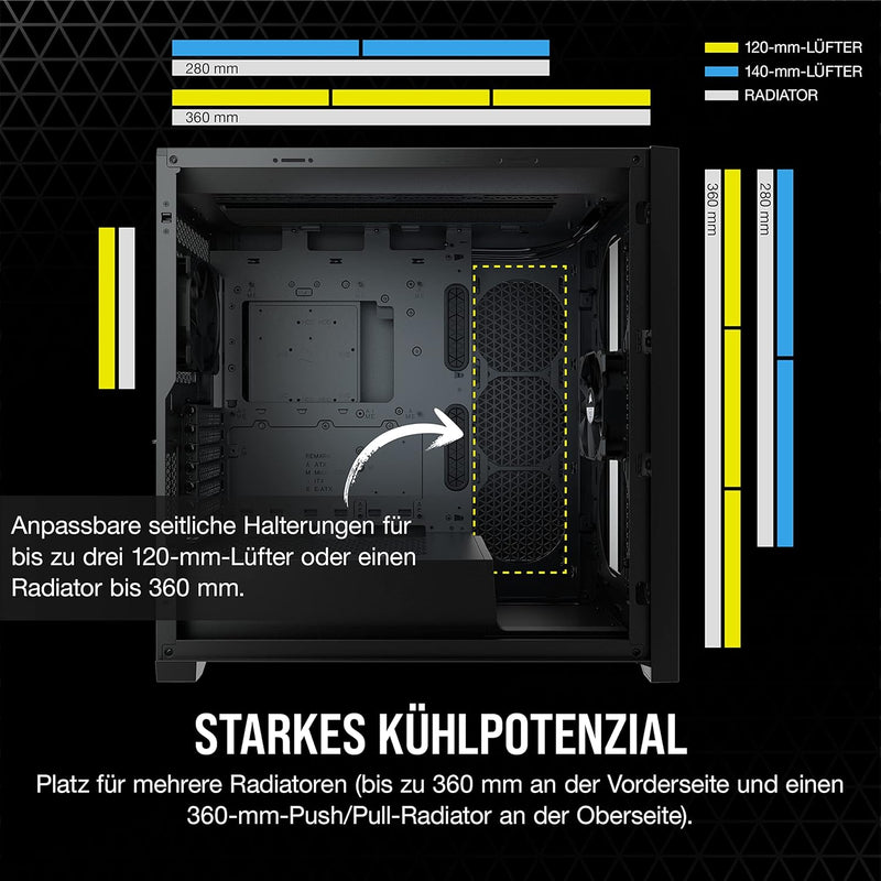 Corsair 5000D Airflow Mid-Tower-ATX-PC-Gehäuse mit Gehärtetem Glas (Frontverkleidung für Hohen Luftd