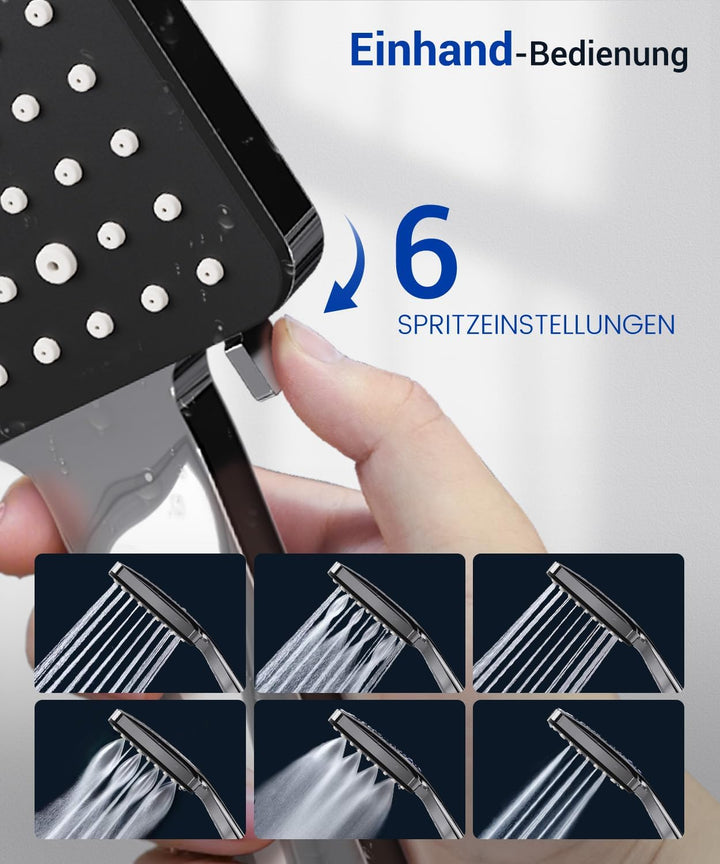 Newentor Duschkopf mit Schlauch, Duschbrause mit Schlauch, Duschschlauch mit Duschkopf, Handbrause D