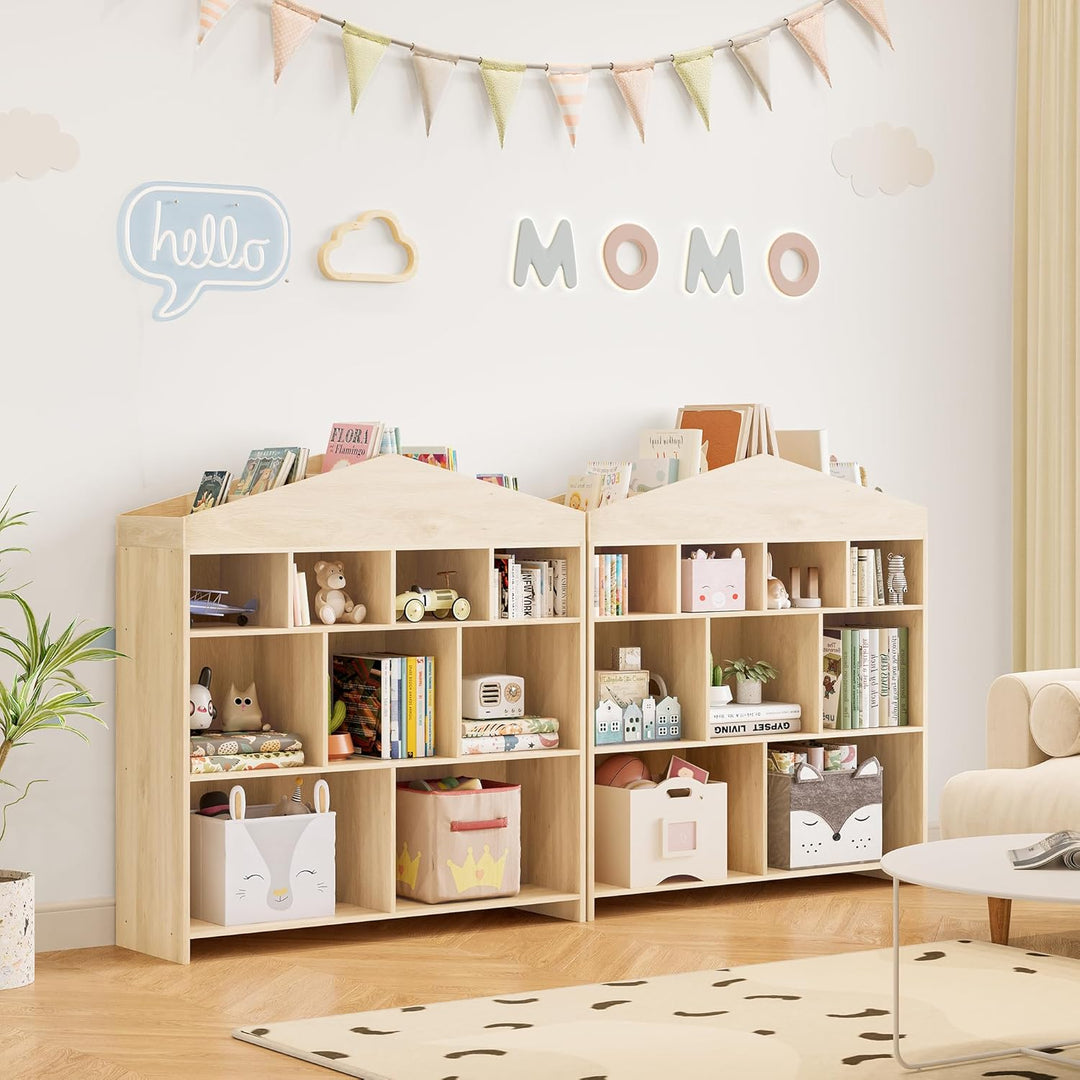 Garvee Kinder Bücherregal Hausform Regal Kinderregal Aufbewahrungsregal für Kinder Kinderzimmerregal