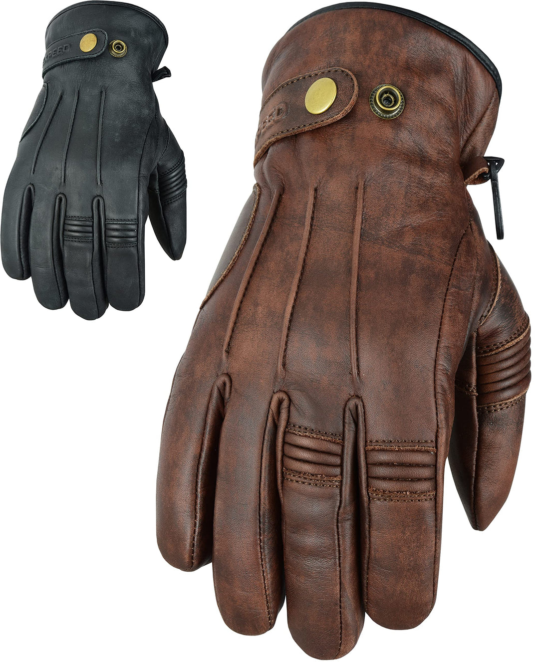 Texpeed Motorradhandschuhe Herren Leder - Biker Winter warm handschuhe - Weiches, leichtes echtes Br