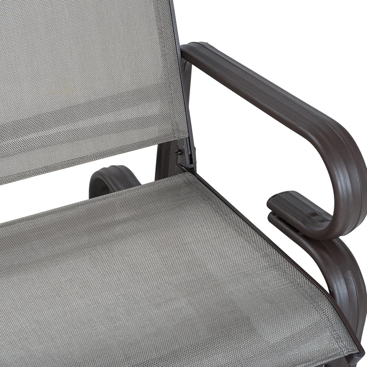 Moderner Garten-Schaukelstuhl braun aus Aluminium Polyester Bespannung Borgio