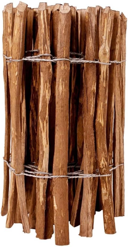 vidaXL Haselnuss Holz Staketenzaun 60x500 cm Lattenzaun Gartenzaun Roll Zaun 60 x 500