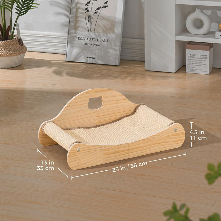 Avont Sisal Kratzbrett Holz, Kratzliege für Katzen, Bequeme Kratzpads zum Schlafen -M 58 cm * 33 cm,