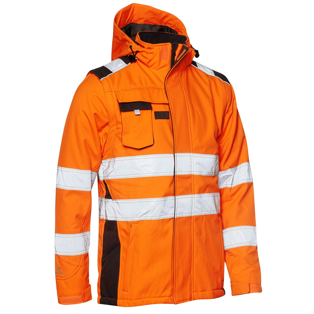 Elka Unisex Visible Xtreme Winter Softshelljacke EN ISO 20471 3XL, fluoreszierend grau, orange-orang