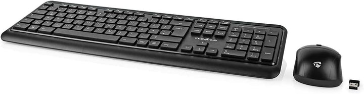 Nedis KBMCW100BKDE Maus und Tastatur-Set | Wireless | Maus- und Tastaturverbindung: USB | 800/1200 /