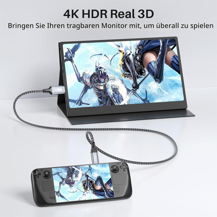 LDLrui USB-C zu Mini-HDMI-Kabel 1.5M 4K60Hz Einbahnverkehr für Heim-Office | Type C zu Mini HDMI 2.0