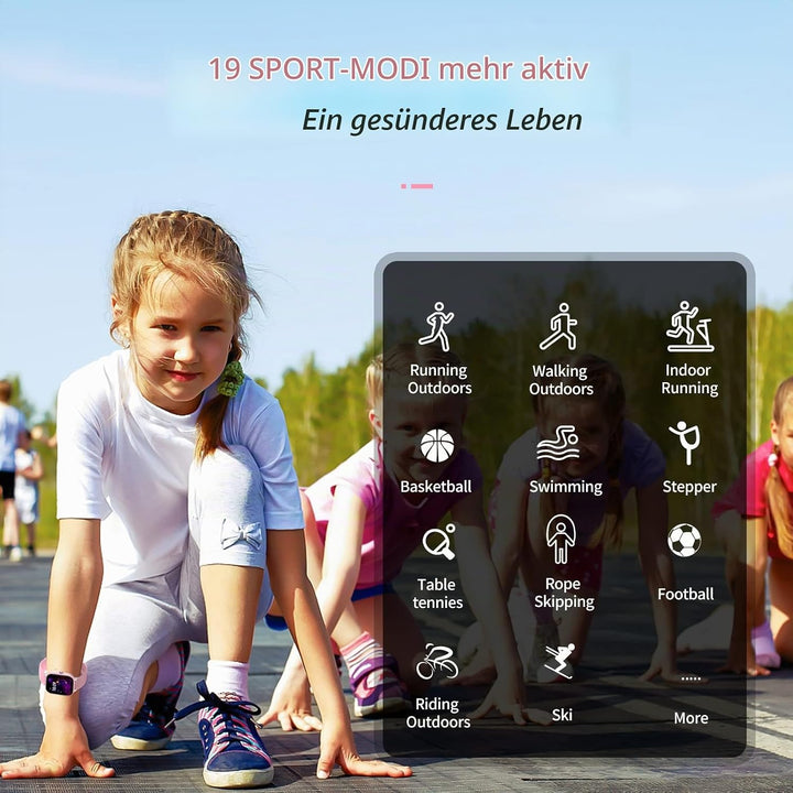 Fitness Tracker für Kinder, IP68 wasserdichter Aktivitäts Tracker, Schrittzähler, Herzfrequenzmesser