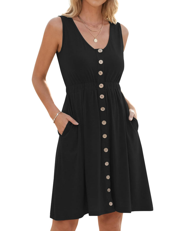 AUSELILY Sommerkleid für Damen S Schwarz, S Schwarz