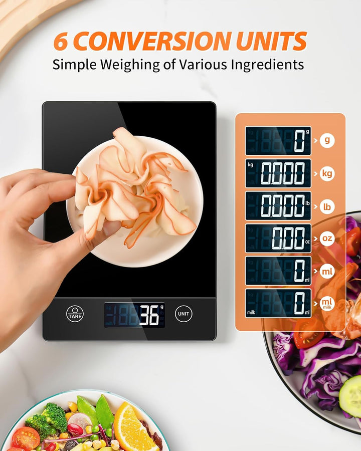 Küchenwaage Digital,Küchenwaage Geneigtes Display,Waage Küchenwaage 10KG,Hochpräzise 1g Digitale Küc