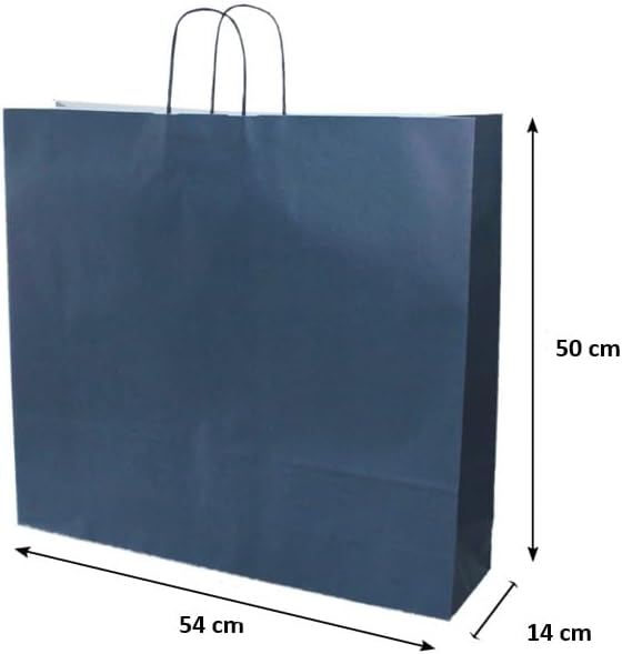PGV Papiertragetaschen mit Kordel extra gross 54 + 14 x 50 cm (50 Stück, DUNKELBLAU) 50 Stück Dunkel