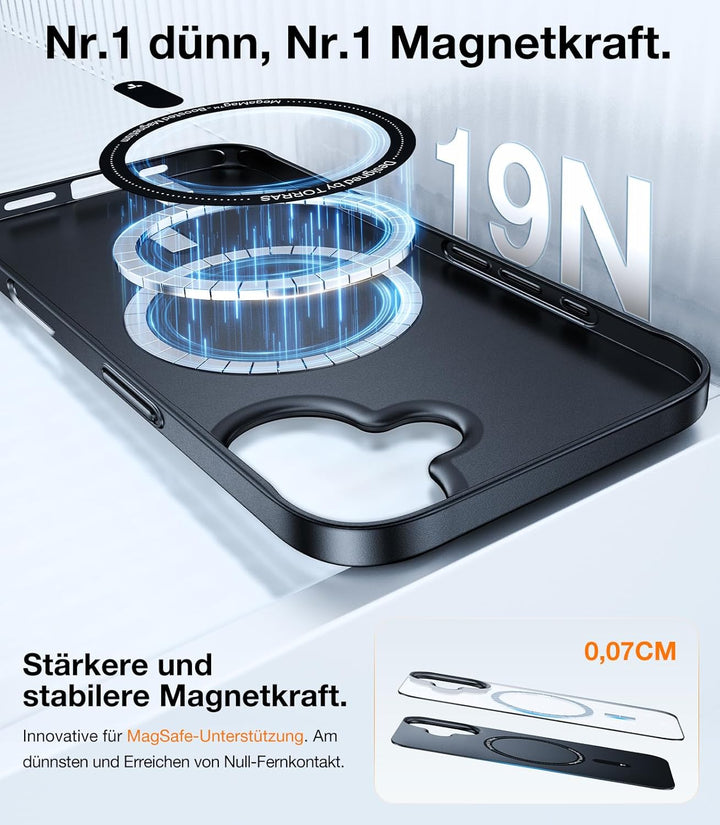 TORRAS Ultra Dünn für iPhone 16 Hülle für MagSafe [Nr. 1 Magnetkraft] Handyhülle iPhone 16 Stossfest