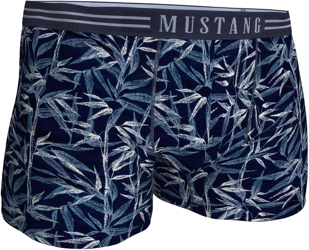 MUSTANG Men's Retro Shorts 3 Pack, Boxer Shorts, Pants, True Denim, S-XL, S Navy Bambus