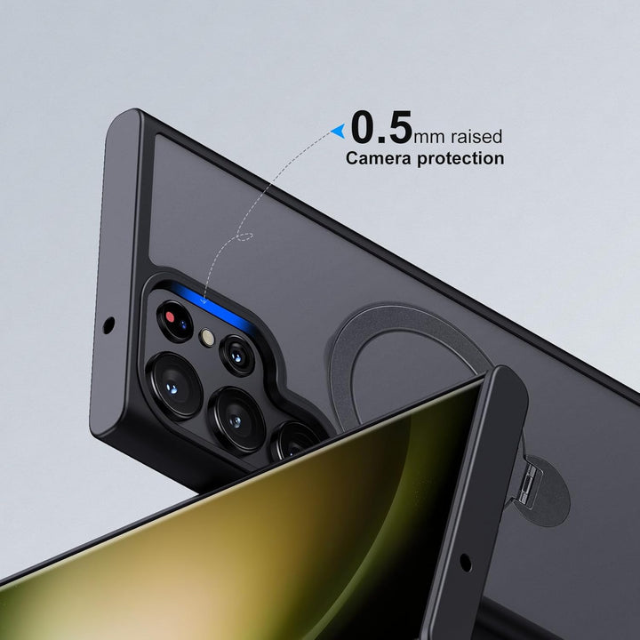 Hülle für Samsung Galaxy S23 Ultra Handyhülle mit Magsafe 360 Dreh Ständer Handyring Schutzhülle Mil