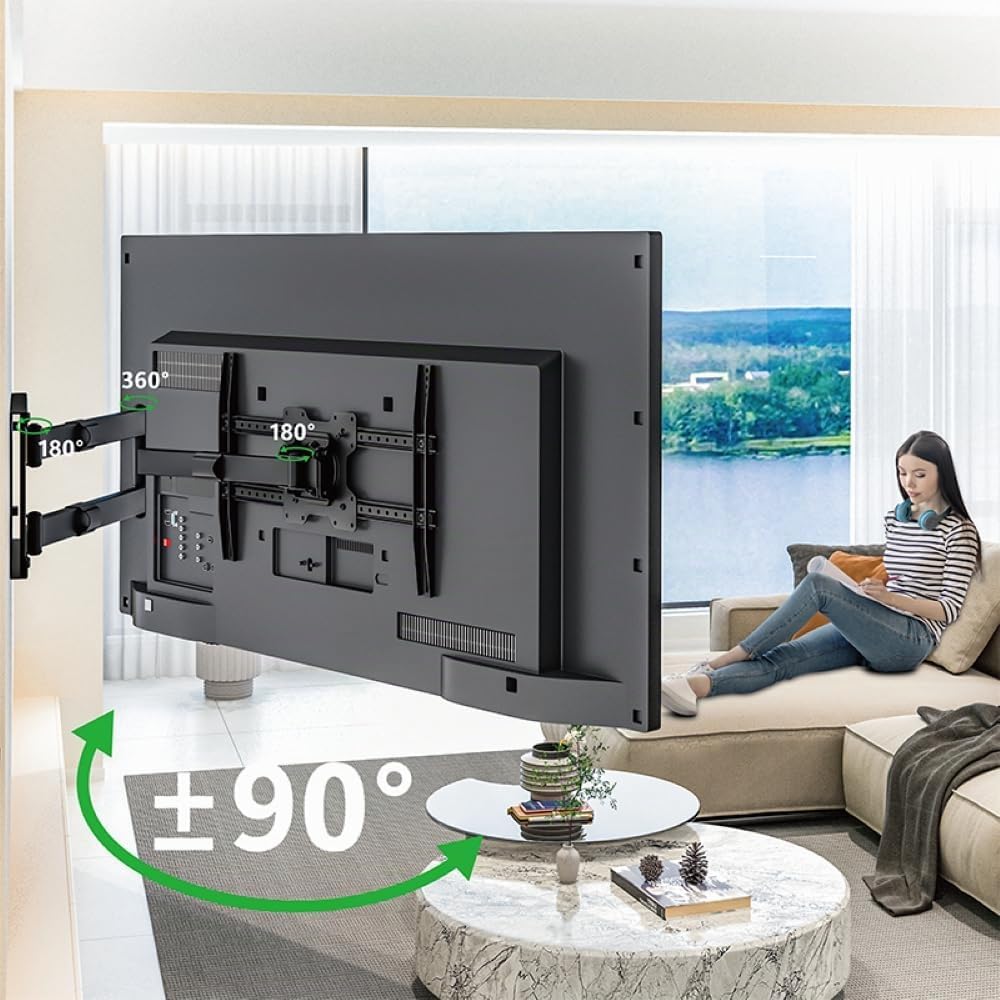 XTRARM TiTon 100 cm Wandabstand TV Wandhalterung, Langer Schwenkarm, neigen, schwenken, rotieren, au