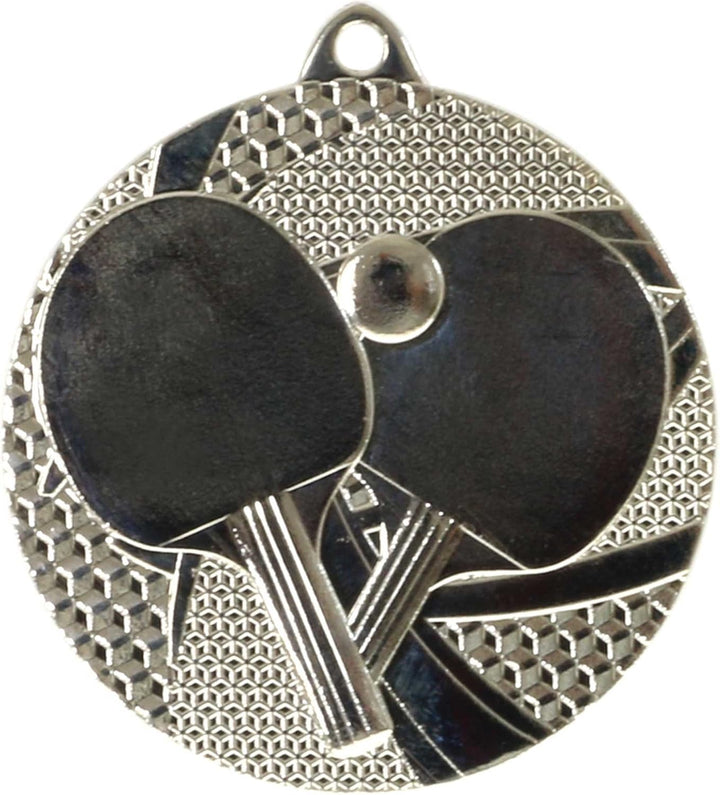 pokalspezialist 10 Stück Medaille Tischtennis Tischtennis-Medaillen rund 50mm, 3mm stark, Stahl Set