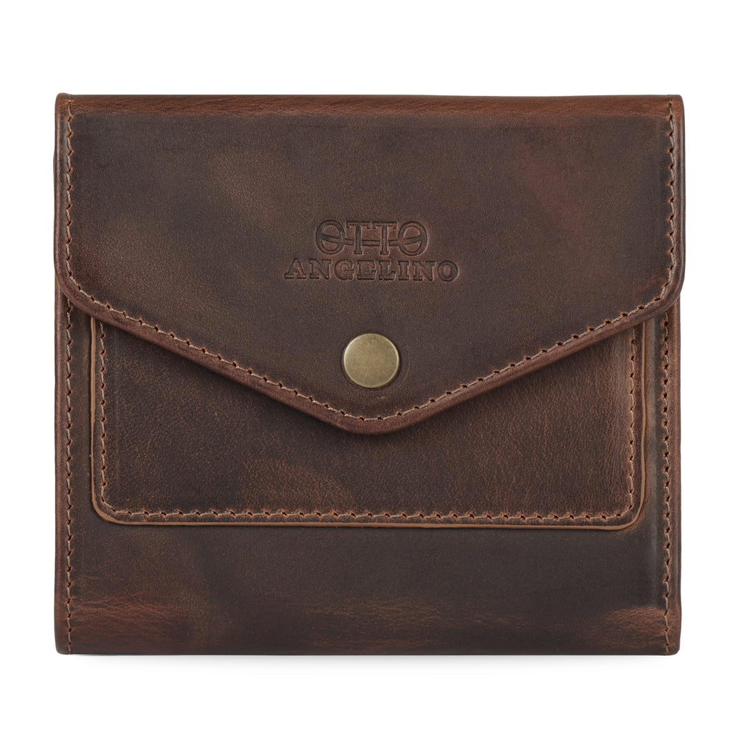 Otto Angelino Genuine Leather Envelope Style Wallet Braun V2, Braun V2