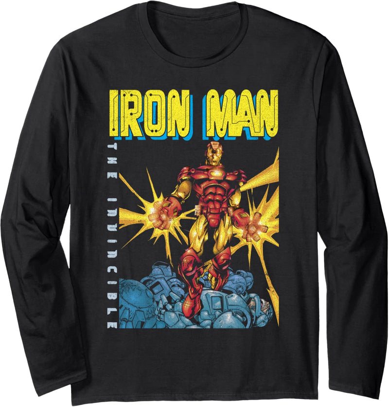 Marvel Avengers Iron Man The Invincible Dark Portrait Langarmshirt