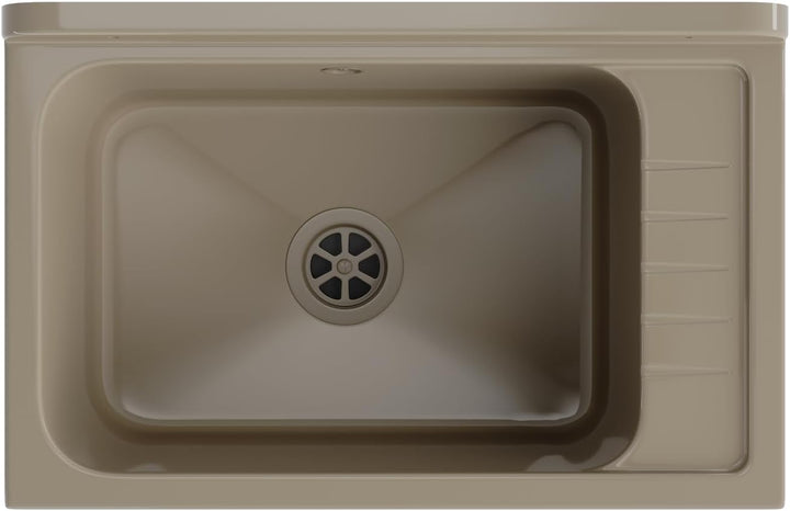 Granitan Ausgussbecken für Garage Keller Werkstatt und Waschküche - Universal Waschtrog mit Siphon -