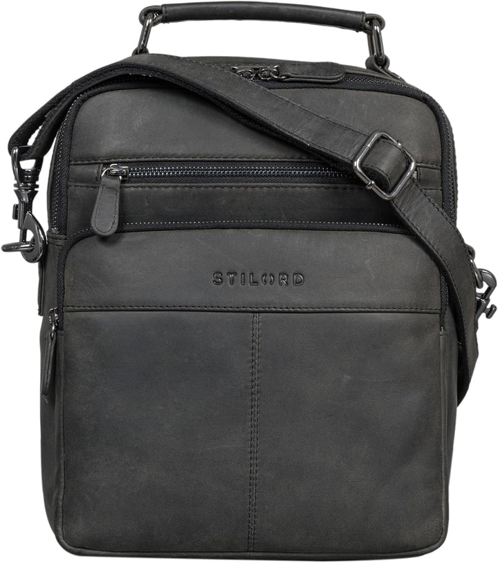 STILORD 'Joe' Modische Herrentasche zum Umhängen aus Leder Schultertasche Männer Umhängetasche Echtl
