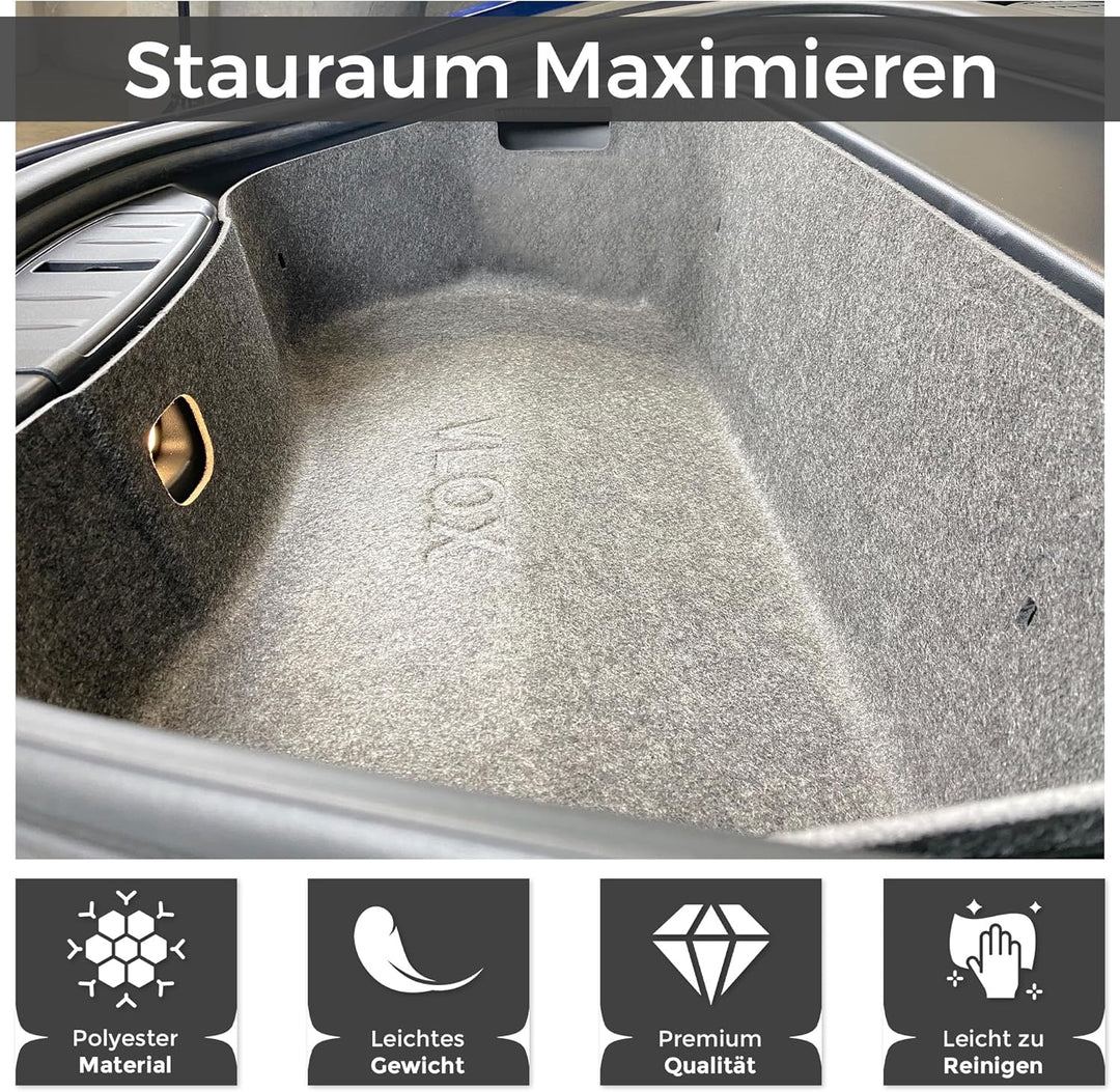 VLOX Tesla Model 3 Highland Frunk Organizer Aufbewahrungsbox – Passgenau für Modell 3 2021–2024, 60L
