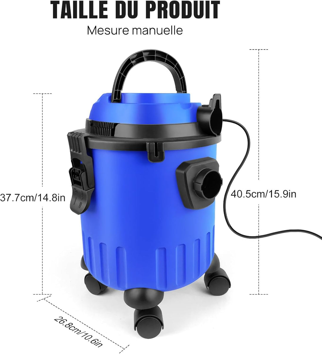 Lucn Staubsauger 3 in 1 ohne Beutel, Wasser und Staub, Industriestaubsauger, 15 l