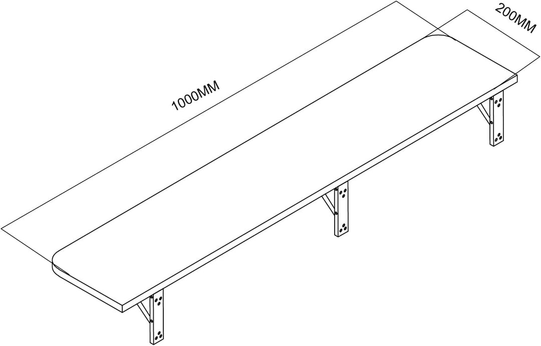 Maclean MC-129 faltbares Wandregal 100x20cm Tragkraft 50kg Klapptisch mit sicherer Verriegelung Klap