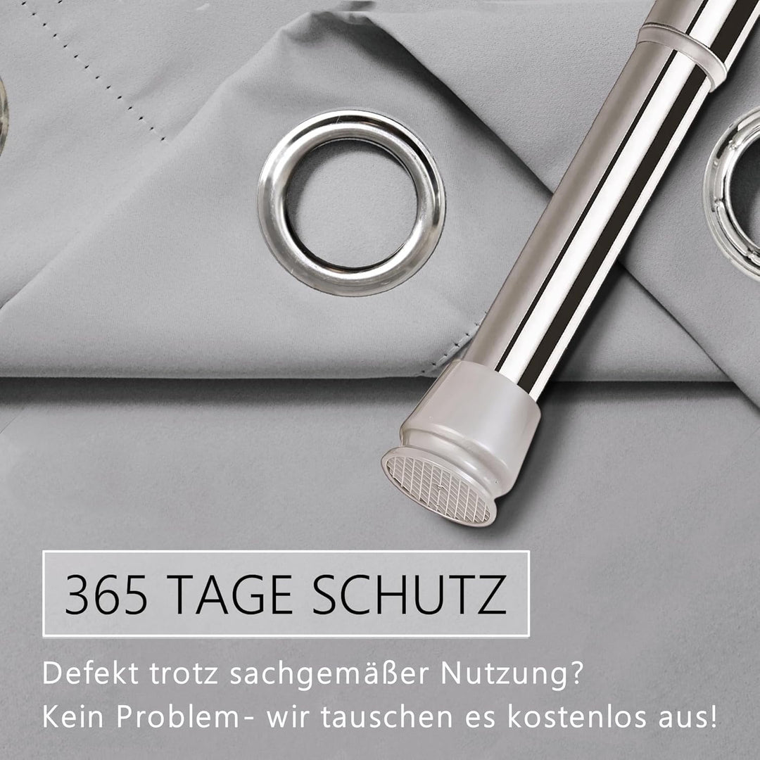 tinycurtains, Türvorhang mit Teleskopstange, einfache Montage in nur 1 Minute ohne Bohren (Türvorhan