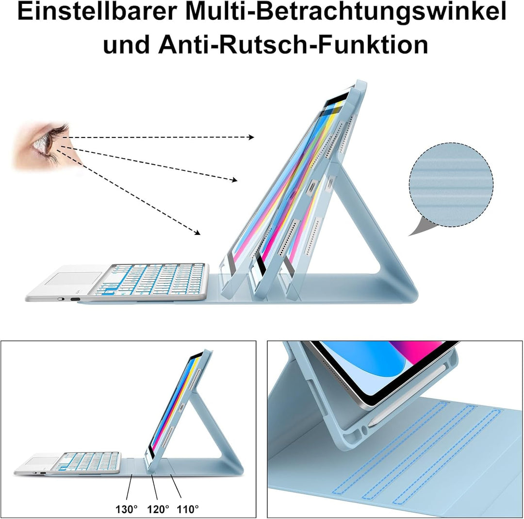 WINCHKING Tastatur Hülle Für iPad A16 11/10 Generation 2025/2022 (11/10.9 Zoll), Hülle Mit Tastatur