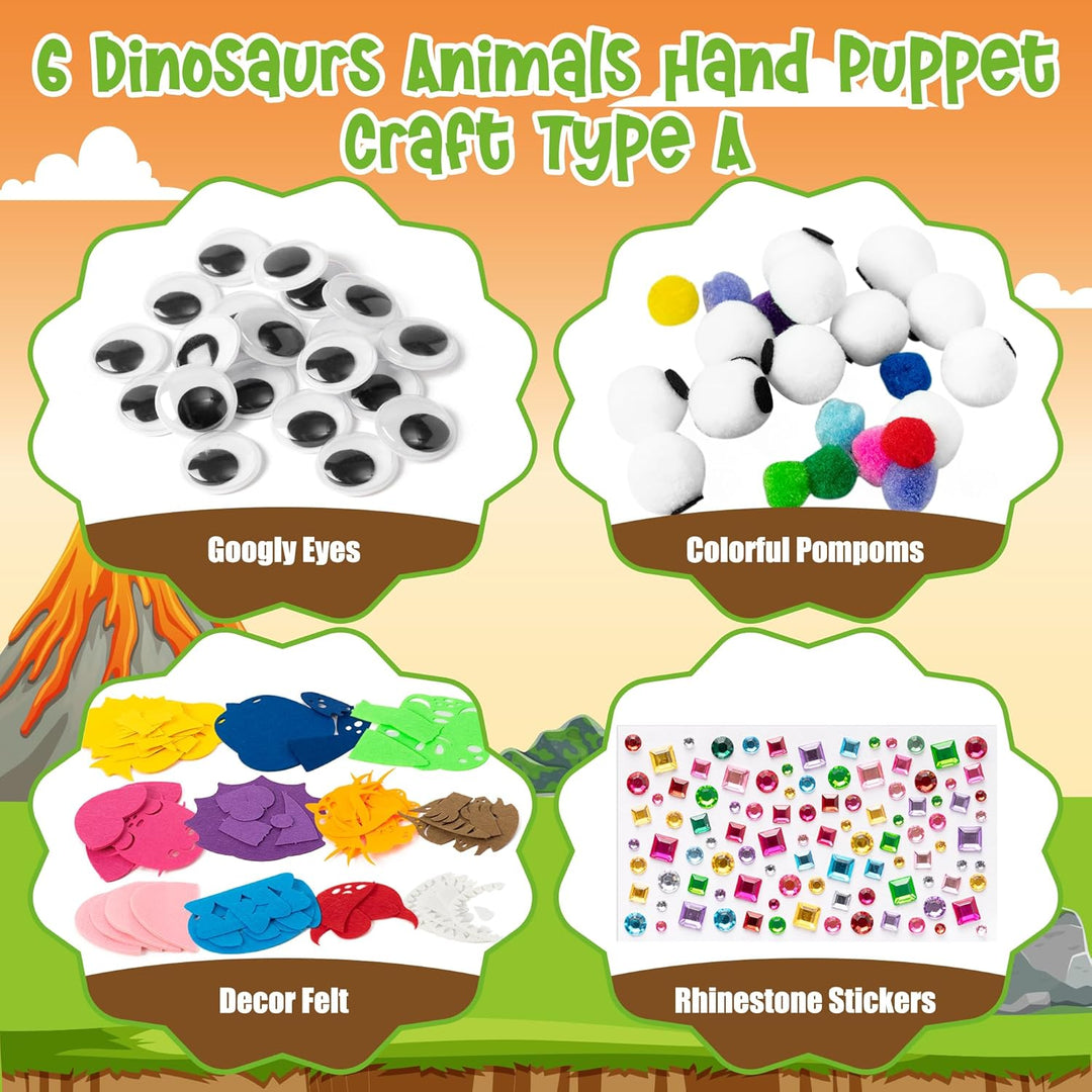 WATINC 6pcs Felt Handpuppe DIY Art Craft Set, Kunsthandwerk gefühlt Socke Puppet Spielzeug, kreative
