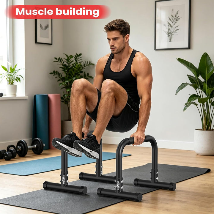RELIFE REBUILD YOUR LIFE Dip Station Dip Bar Barren Parallettes Push Up Dip-Ständer Einstellbar Eins