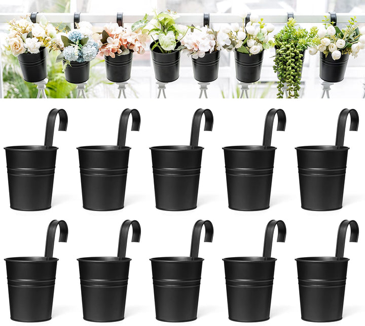 Dahey Blumentöpfe zum Aufhängen, Metall, Eisen, für Geländer, Zaun, Balkon, Garten, Heimdekoration,