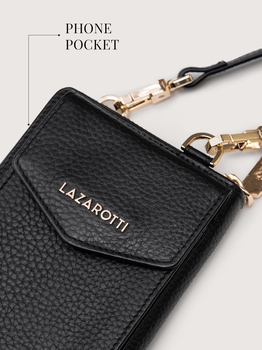 Lazarotti Bologna XL Leder Damen-Geldbörse & Handytasche (2-in-1) | 16 Kartenfächer | zum Umhängen m