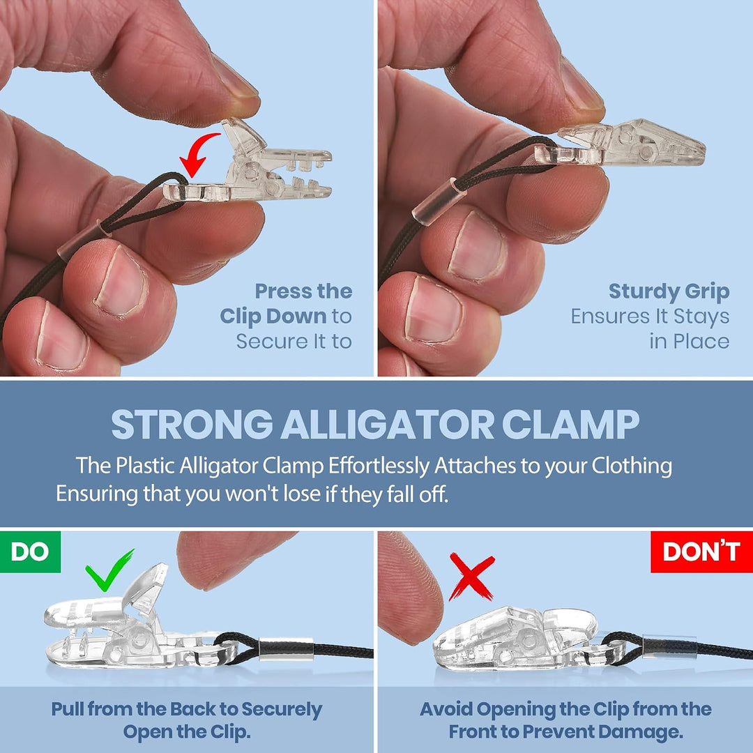 MEDca Verstärker Clips - Schutzhalter mit Anti-Verlust Lanyard Schnur - Seil mit Schlaufen, Clip und