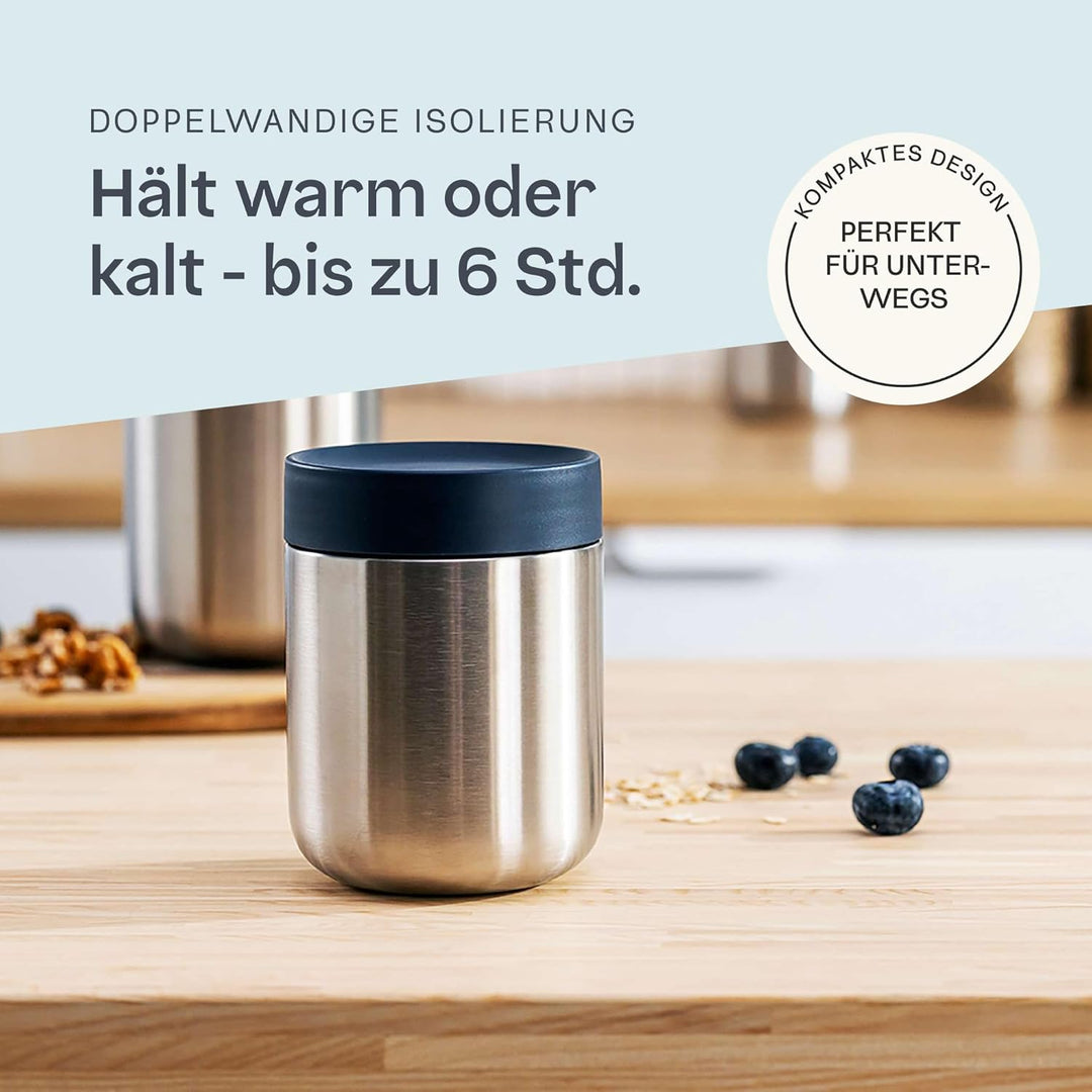 Berghoff Home Thermobehälter für Essen – 0,5L – Edelstahl Warmhaltebehälter – Thermobecher für Geträ
