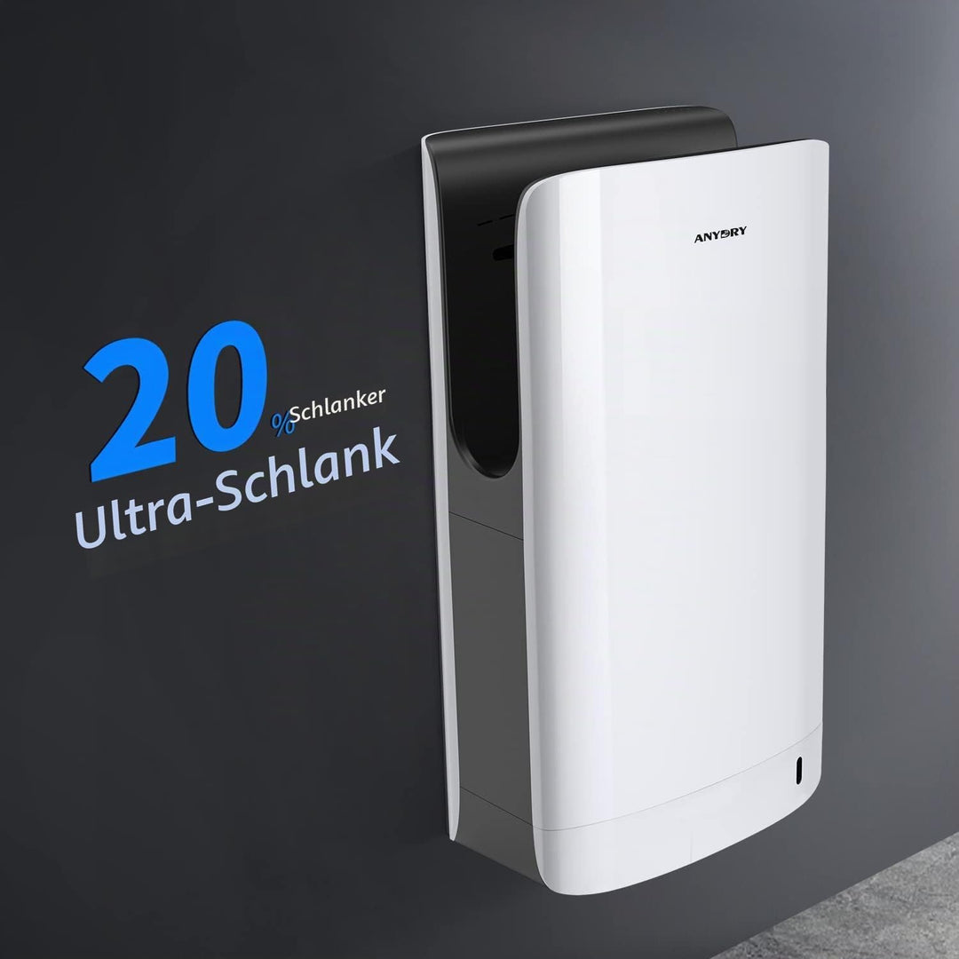 anydry 2065 Doppelseitiger Händetrockner HEPA Filter Effizient ABS Weiss