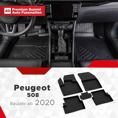 fussmattenprofi.com Gummimatten Set für Peugeot 508 Baujahr ab 2020 Perfekt passgenaue Auto Fussmatt