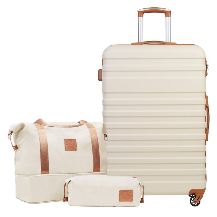 COOLIFE Koffer Trolley Koffer Reisekoffer von ABS Hartschalen Trolley 4 Rollen TSA-Schloss Der Koffe