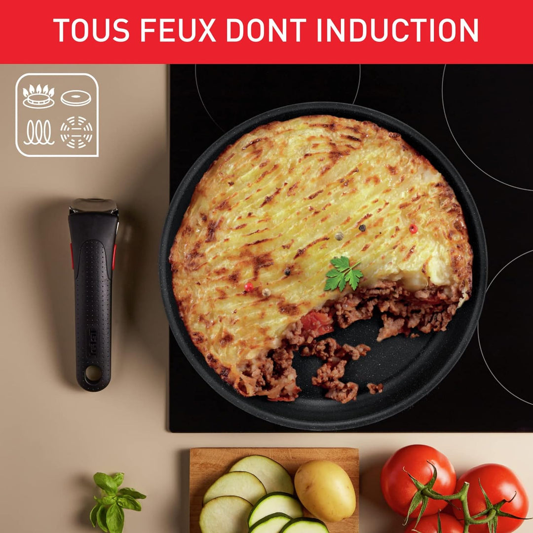 Tefal Ingenio L3998702 Kochgeschirr, Induktion, Antihaftbeschichtung, stapelbar, platzsparend, Tempe